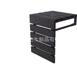 Wooden Shower <b>Stool</b> Wall Mounted Foldable Black Teak Wood Solid <b>Bathroom</b> Seat For Home Use Large Square Type - Product Image 1