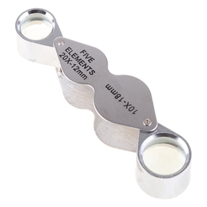 गहनों के लिए ग्लास ट्विन लेंस 10x 20x मैग्निफायर गहनों के लिए घनीफायरों के टिकटों के सिक्के घड़ियों मॉडल मैग्निफायर लाउप - Product Image 2