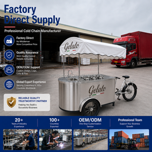 Chariot à glaces italiennes professionnel avec roues, chariot mobile pour la vente <span class=keywords><strong>de</strong></span> glaces lors <span class=keywords><strong>de</strong></span> festivals en plein air - Product Image 1
