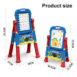 高度可调站立双面艺术画架画板套装早期字母学习阅读机画板玩具 - Product Image 6