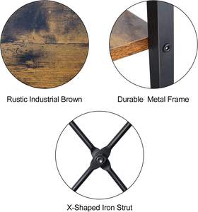 Estantería de escalera con marco de Metal de madera marrón industrial oxidado de 4 niveles para organizar en el hogar y la Oficina - Product Image 4