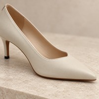 Fabrication de chaussures à talons, chaussures pour femmes en cuir véritable à 100%, vente en gros de talons pointus