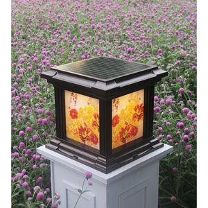 Lampe solaire à pilier pour extérieur, jardin, LED, alliage d'aluminium, garantie de 2 ans, design carré, éclairage paysager - Product Image 1