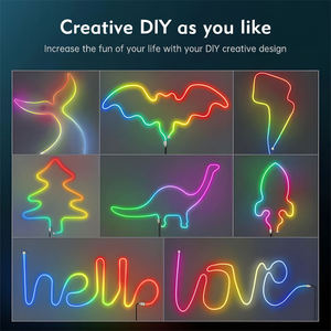 Ul-được liệt kê RGB thông minh IC <span class=keywords><strong>LED</strong></span> Strip ánh sáng 5M Multicolor linh hoạt TV Bàn Màn hình DIY trang trí đèn Neon màu đuổi - Product Image 4