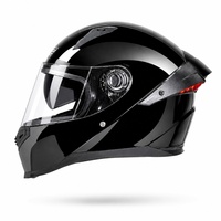 Casques de moto intégraux légers et aérodynamiques à double visière avec éclairage arrière LED, homologués DOT, en ABS