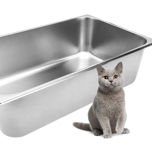 Nouveau Petit D'animal Familier/Chat de Casserole En Métal En Acier Inoxydable bac à Litière pour Chat Facile À Nettoyer Litière en gros - Product Image 1