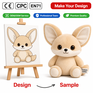 Peluche personnalisée, porte-clés en peluche sur mesure, peluche renard <span class=keywords><strong>fennec</strong></span> de dessin animé, collection de peluches, poupée souvenir personnalisée de marque - Product Image 1