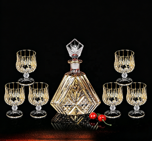 Ensemble de verres à <span class=keywords><strong>whisky</strong></span> et à vin rouge de luxe <span class=keywords><strong>français</strong></span>, verre en cristal européen haut de gamme avec fil doré importé pour la maison ou comme cadeau - Product Image 4