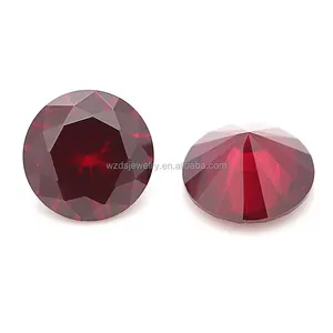 India hot sale raw loose synthetic 5# red ruby stone for jewelry