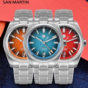 นาฬิกา San Martin รุ่น SN0144BGX ขนาด 39 มม. หน้าปัดเคลือบ JianZhan GMT Miyota 9075 นาฬิกาหรู Gada สำหรับผู้ชาย ระบบออโตเมติกจักรกล สไตล์จีน - Product Image 3