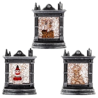 Lanterne LED Citrouille Crâne d'Halloween à Piles, Bougie Sans Flamme pour Table, Cheminée, Étagère, Fête, Décoration Maison Hantée