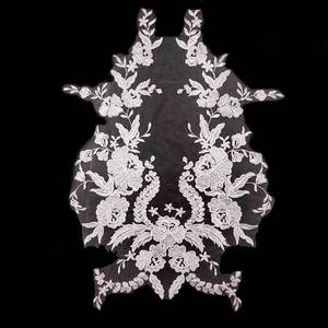 Tulle Broderie Col Arrière Polyester Soie Corsage Dentelle pour Accessoires De Robe De Mariée - Product Image 4