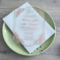 Tarjetas de Invitación de Acrílico Transparente con Juego de Sobres Personalizados para Invitaciones de Boda