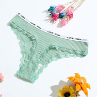 Culottes pour Femmes en Pur Coton, String Taille Basse, Sous-Vêtements en Dentelle pour Filles et Femmes, Vente en Gros