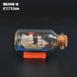 Ornamento in Vetro a Forma di Bottiglia con Decorazione Nautica di Barca a Vela, Espositore per Conchiglie, Regalo per Bambini - Product Image 2