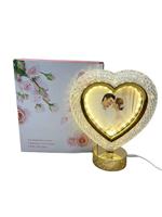 Lampe LED en forme de cœur avec cadre photo, lampe de nuit créative pour décoration photo, lampe ornementale pour couple et mariage, pièce de décoration de table de chambre