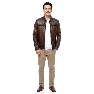 Full Customized Logo <b>Men</b> Genuine <b>Leather</b> <b>Jacket</b> Winter Wear Best Selling Streetwear Style <b>Men</b> <b>Leather</b> <b>jacket</b> for <b>men</b> - Product Image 1