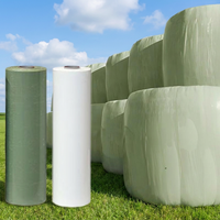 Film d'emballage pour balles de foin et ensilage en plastique LLDPE vert et blanc de 500 mm et 750 mm pour l'agriculture