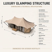 Tentes de glamping haut de gamme BOTEEN, structure en alliage d'aluminium, quatre saisons, deux chambres, salon, tente écologique