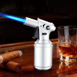 Encendedor de antorcha con brújula, mini, <span class=keywords><strong>a</strong></span> prueba de viento, llama de chorro, recargable con butano, ventana visible, para camping al aire libre, encendedor de cigarros y moxibustión - Product Image 1