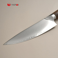 Groothandel AUS-10 Keukenmessenset 3-delig Chef Santoku Fruit Keukenmessen met Walnoot Handvatten en PU Schede