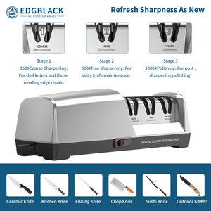 El <span class=keywords><strong>mejor</strong></span> <span class=keywords><strong>afilador</strong></span> de cuchillos <span class=keywords><strong>eléctrico</strong></span> <span class=keywords><strong>profesional</strong></span> de ángulo fijo, herramientas de afilado de cocina de diamante de 3 etapas - Product Image 5