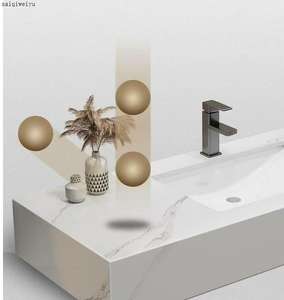 חדר אמבטיה מודרני ארון רחצה אחסון כיור יחיד ויהירות רחצה עם מראה חכמה המתאימה לדירות מלון - Product Image 6