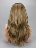 Peluca Judía con Nudos Individuales, Peluca con Encaje HD, Balayage Marrón Rubio Ombre, Cabello Humano Virgen Ondulado, Pelucas sin Pegamento para Mujeres Judías