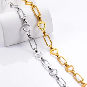 Collar de Acero Inoxidable con Cadena de Eslabones Tipo Clip de 9 mm de Ancho con Forma de Corazón para Mujer, Joyería de Moda - Product Image 2