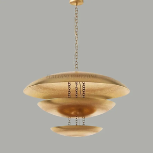 Lustre LED moderne en laiton de style Mid-Century, suspension multi-lumières, hauteur réglable, télécommande, luminaire de plafond pour salle à manger - Product Image 4