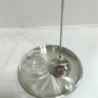 Soporte de Incienso de Madera y Metal con Pinza de Cocodrilo, Brazo Extensible, Recolector de Cenizas de Vidrio, Quemador Anti-Cenizas, Decoración Aromática para el Hogar, Temporada de Otoño