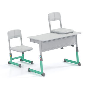 Chaise et bureau en plastique pour étudiants, design moderne, réglables en hauteur, pour salle de classe, vente chaude - Product Image 1