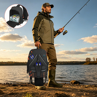 Grand sac à dos de pêche en polyester 900D, imperméable, pour ranger les outils de pêche en plein air, pour les pêcheurs, la pêche en bateau