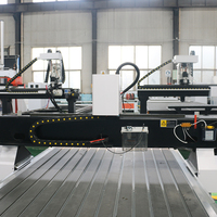 Machine de gravure sur bois personnalisable 1530, routeur CNC en aluminium 6 kW refroidi par eau, rouleau de pression, table à vide simple