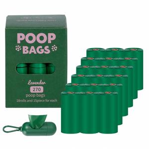 Nouveaux sacs à déjections canines biodégradables, anti-fuites, extra épais, parfum lavande, fabriqués sur mesure par le fabricant, 270 unités - Product Image 1