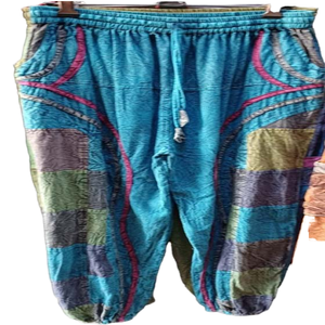 Aladdin กางเกงทรงฮาเร็มสไตล์โบโฮสำหรับผู้หญิง, กางเกงแฟชั่นผ้าฝ้ายพร้อมกระเป๋าแฟนซีเทรนเนอร์และกางเกงขายาว - Product Image 1