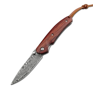 มีดพับขนาดเล็ก Damascus น้ำหนักเบา สำหรับพกพา ใช้งานได้หลากหลาย เหมาะสำหรับกิจกรรมกลางแจ้ง ใช้สำหรับล่าสัตว์ มีดพับ EDC - Product Image 1