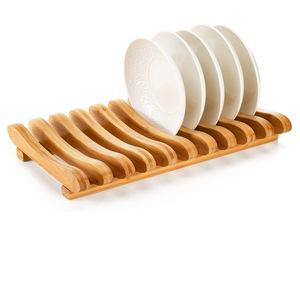 ชั้นวางจานไม้ไผ่ขนาดใหญ่ แบบอเนกประสงค์ สำหรับเก็บจานและชาม - Product Image 5
