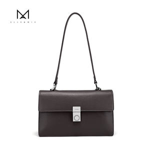 Borsa a <span class=keywords><strong>Tracolla</strong></span> Minimalista in Pelle per Donne, Elegante Borsetta Sottobraccia, Borsa a Mano Monocolore con Patta per Ufficio e Feste - Product Image 6