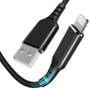 <span class=keywords><strong>C</strong></span>âble <span class=keywords><strong>USB</strong></span> tressé en cuivre étamé certifié MFI, <span class=keywords><strong>1m</strong></span>, <span class=keywords><strong>USB</strong></span>-A vers 8 broches, charge rapide 3A pour téléphones mobiles iPhone et Android, et ordinateurs - Product Image 3