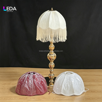 Lampe LED rechargeable en métal LEDA, centre de table doré pour mariage, dîner, événements et fêtes