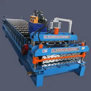 Máquina formadora de doble capa trapezoidal y esmaltada de azulejos metálicos
