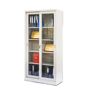 Étagère à livres moderne en métal à 5 niveaux avec porte coulissante en verre trempé, bibliothèque en fer, meubles de salon, rangement de bureau, garantie de 5 ans - Product Image 4