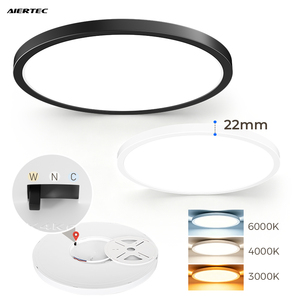 Plafonnier LED Ultra Mince Rond à Encastrer, Fournisseur d'Usine, 3 CCT avec Commutateur DIP, Personnalisable OEM ODM pour Salon - Product Image 1