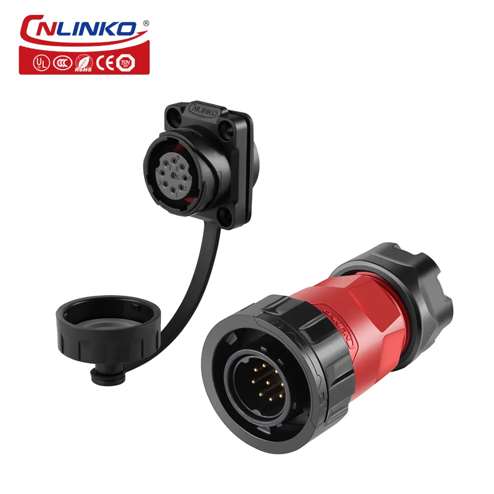 9 Pin M20 Waterproof plug and socket connector Car electric vehicle power supply installed waterproof connector