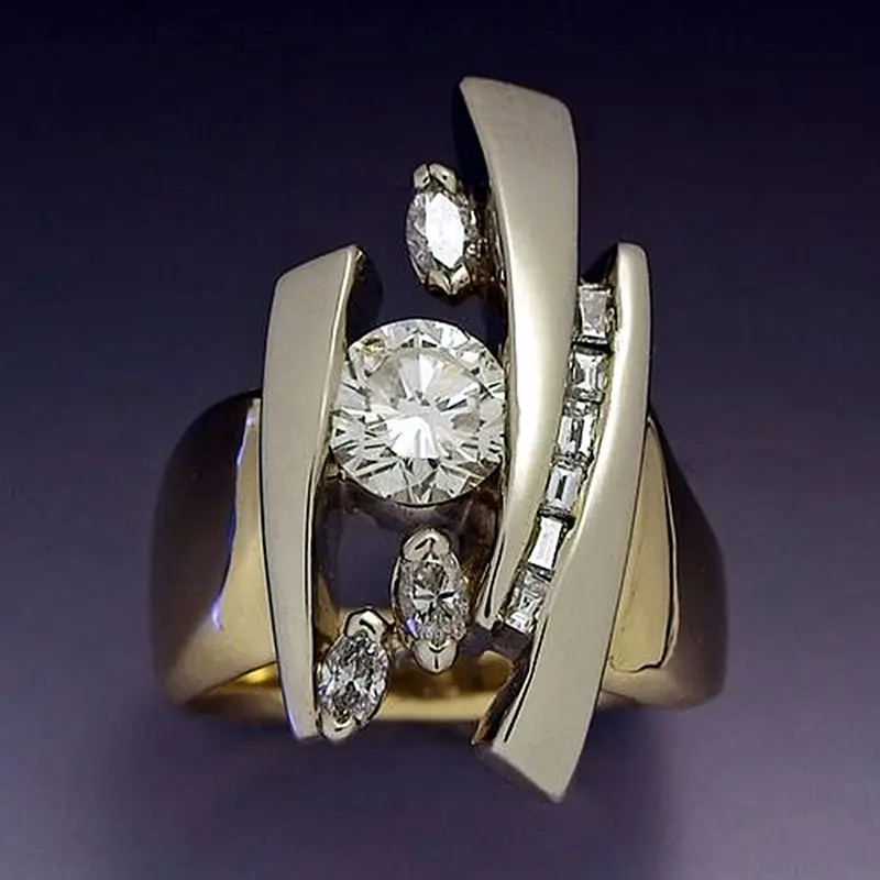 Perhiasan CAOSHI Cincin Mulia Tidak Teratur Bisnis Pria Wanita Keluaran Baru untuk Cincin Trendi Emas Anillos Personalisasi Kelas Tinggi Pria