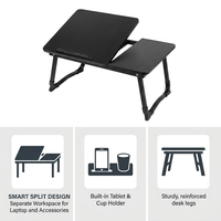 Bureau portable pliable et extensible en plastique pour ordinateur portable, table d'étude pour lit, support d'ordinateur, bureau à domicile, hauteur réglable, amovible, Shaohua