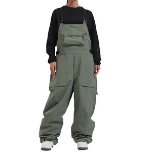 Traje de esquí de moda para hombre Pantalones de esquí de una sola tabla a prueba de viento impermeable pierna ancha suelta deportes al aire libre pantalones de esquí hombres <span class=keywords><strong>tirantes</strong></span> invierno - Product Image 2