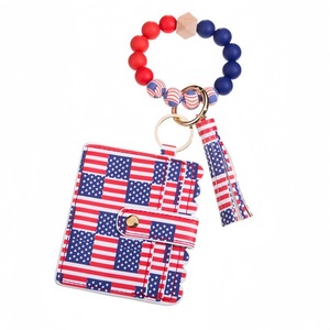 Nuevo Monedero de Muñeca para <span class=keywords><strong>Mujer</strong></span> en Oferta, con Estampado de la Bandera del Día de la Independencia, Tarjetero de PVC con Borla - Product Image 5