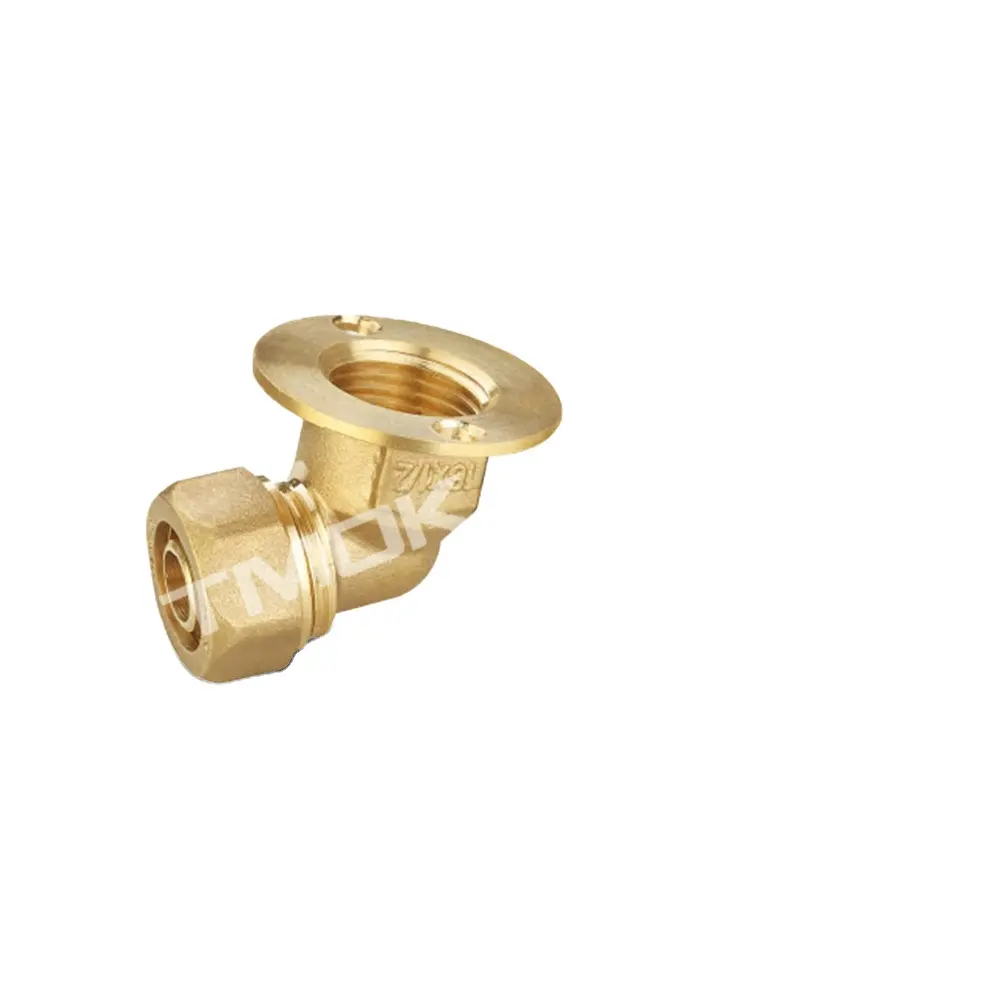 Acessórios para tubos de bronze com conector de PVC cotovelo de 105 graus 3/8 "união de engate duplo material de bronze mamilo